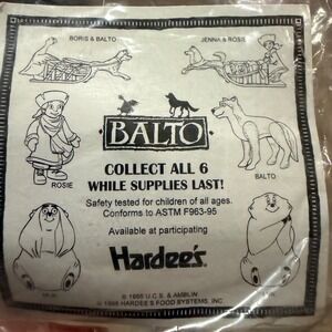 Vintage 1995 Hardees Balto Movie Complete Set 6 Collectible Toys New In Packages